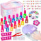 Edmirfun Nagelstudio Kinder Mädchen Set, Ungiftiger Abziehbarer Nagellack, Kinderschminke Set Mit Nageltrockner Nagelaufkleber, Geburtstag Weihnachten Für 3 4 5 6 7 8 9 10 11 12 Jährige Kinder Mädchen