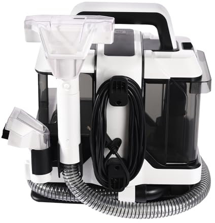 Nettoyeur de tapis portable Clean 450 W 30 x 21 x 34,5 cm avec 2 brosses de nettoyage et 2 réservoirs Machine de nettoyage d'intérieur pour canapés, tapis, rideaux, lits, coussins