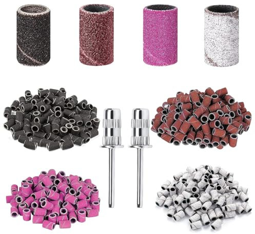Momowin 120 Stück Nagelfräser Aufsätze，Schleifhülsen，Gelnägel Zubehör，Nagel Zubehör zum Feilen von Nägeln, Maniküre, Pediküre