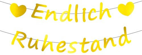 ALEGRE® Endlich Ruhestand Girlande, Ruhestand Deko, Rente Deko Banner, Alles Gute zum Ruhestand Girlande, Feierabend Deko Girlande für Ruhestand Deko Abschied Kollegin Jobwechsel Abschluss Deko