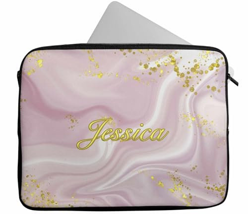 Personalised Any Name Marble Design Laptop Case Sleeve Tablet Bag Gift Chromebook 122 (16-17 inch)