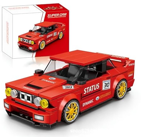 Ebortsin Technik Sportwagen Bausteine für BMW E30, 302 Teile Speed Champions Rennwagen Bausteine Spielzeug, Geschenk für Erwachsene und Kinder, Kompatibel mit L***