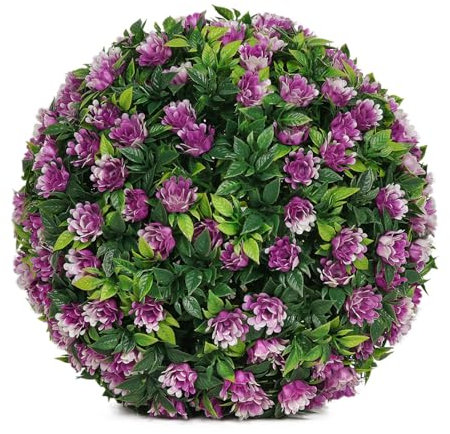 RUANLOV Buchsbaumkugeln KüNstlich, Naturgetreue Kunstpflanze Buchsbaumkugel, Wetterfeste Buchsbaumkugel für Hochzeit, Robuste KugelföRmige Gartenpflanzen, Moderne Gartendekoration (B 35cm/13.8in)