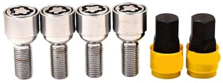 runhuabaihuo M14x1.5 4 boulons + 2 clés sièges à billes antivol sécurité voiture roue de verrouillage boulon de verrouillage boulons de cosse goujon