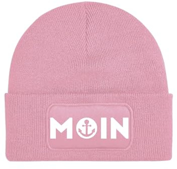 Kinder Mütze Beanie Moin 2 Wintermütze Statement Spruch Print Geschenk Unisex Strickmütze für Jungen und Mädchen
