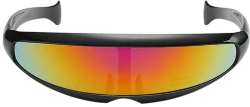 Generico Futuristische Sonnenbrille von Zyklopen - verspiegelte Sonnenbrille | Space Roboter Kostüm Farbe verspiegelte Linse für Männer Verkleiden Brille
