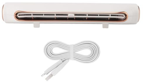 Topyond Clip sur ventilateur de bureau, barre d'air horizontale sans lame avec USB à 3 vitesses, ventilateur de refroidissement à angle de vent réglable pour l'ordinateur et (Blanc)