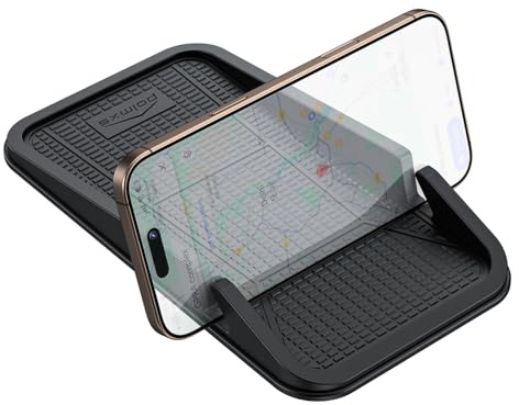 polmxs Dashboard Handyhalterung Auto, rutschfeste Matte & Ständer GPS-Navigationshalterung Universelle Handyhalterung KFZ Telefonhalter Kompatibel mit iPhone Samsung Galaxy & mehr – Ohne Wireless