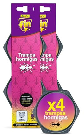 Flower Trampa Cebo Antihormigas x 2 Uds | Insecticida Hormigas Interior y Exterior | Elimina a Toda la Colonia | Repelente Insectos Efectivo y Seguro (Pack 4 TRAMPAS)