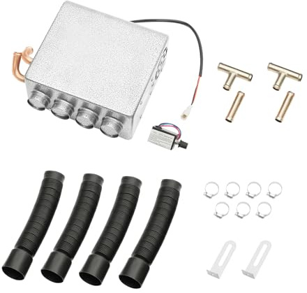 NIGORIY Tragbarer Auto-Heizlüfter 12V Autoheizung 12V Doppelrad-Turbinenmotor aus Reinem Kupfer Auto Heizung für Auto 4-Loch-Luftauslass 12 Kupferrohre 4cm Luftauslasses/ 7cm Lufteinlasses