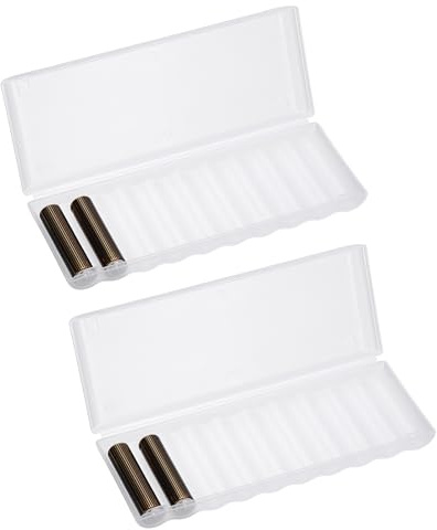 sourcing map Battery Organizer Storage Box, 10 x AA Batteries Plastic Clear Battery Storage Case Holder Garage Container Portable Organizer for Travelling, Home, Office, Garage (Pack of 2)