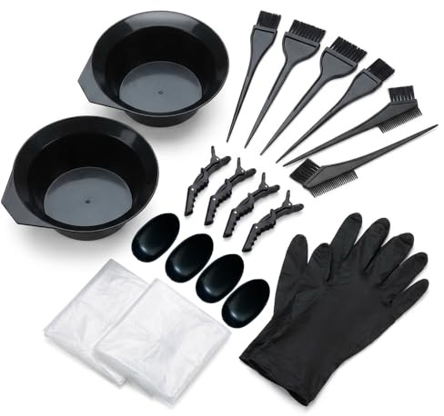 20Pcs Hair Colouring Kit, with Hair Dye Bowl and Brush Kit and Accessories, Reusable Tools for DIY and Salon Use