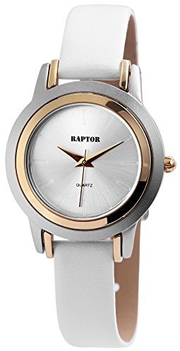 Raptor Damen-Uhr Armband Oberseite Echtleder Dornschließe Analog Quarzwerk RA10118