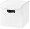 CM3 1 Stück weiß Faltbox 25 x 25 x 25 cm Aufbewahrungsbox faltbar, mit Deckel