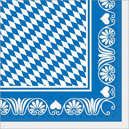 Sovie HORECA Serviette | Bavaria Raute | 40x40 cm 100 STK Tissue | Wiesn Festzelt Bayrisch Gastronomie (Blau)