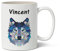 C51 Mug à personnaliser Loup polygones bleu, tasse à café, cadeau personnalisé, prénom, cadeau