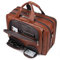 Augus Business Travel Briefcase Genuine Leather Duffel Bags for Men Laptop Bag fits 15.6 inches Laptop, Light Brown, OneSize