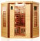 Dewello® Infrarotkabine Infrarotsauna Toronto 152x152 für 2-4 Personen aus Hemlock & Zedernholz mit stufenlos regelbaren Vollspektrumstrahlern, Bodenstrahler, LED-Farblicht, Bluetooth, FM,MP3,USB