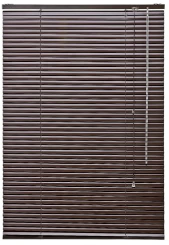 Alu Jalousie viele Größen und Farben Aluminium Lamellen Rollo Faltrollo Jalousette Wandmontage Deckenmontage Tür Fenster Sonnenschutz Sichtschutz Blendschutz Hitzeschutz (110 x 160 cm, Mocca)