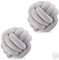 Relaxdays 2 x Knotenkissen, geknotetes Kissen für Sofa, Bett, dekorativ, skandinavisch, Zierkissen Knoten, Ø 25 cm, grau