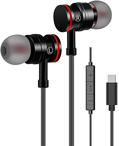 Auriculares USB Tipo C In-Ear con micrófono Control Remoto de Volumen de Auriculares con Cable Compatible con Huawei Samsung Xiaomi más Dispositivos de Interfaz Tipo C