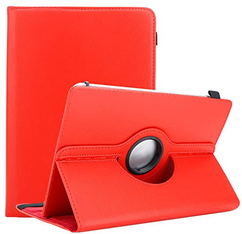 Cadorabo Custodia per tablet compatibile con Asus Zenpad 3 8.0 (Z581KL) in Rosso - Custodia protettiva in pelle sintetica con funzione di supporto - Custodia a 360 gradi con elastico