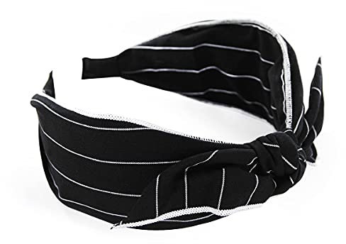 axy HR33 Haarreif Serie 33 Hair Band mit Schleife -Vintage-Wunderschön Stirnband (Motiv 10 - Schwarz)