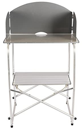 Cucina da Campeggio Esterno Tavolo da Cucina Pieghevole Portatile da Esterno, Mobile da Cucina A 2 Livelli in Lega di Alluminio per attività All'aperto, con Custodia