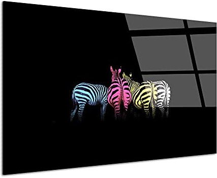 Delina Wandbild, Acrylglas, Wanddeko, Zebra, Plexiglas, Wanddekoration, Plexiglas, Wanddekoration, Plexiglas, Wanddekoration, Acrylglas, 80 x 50 cm