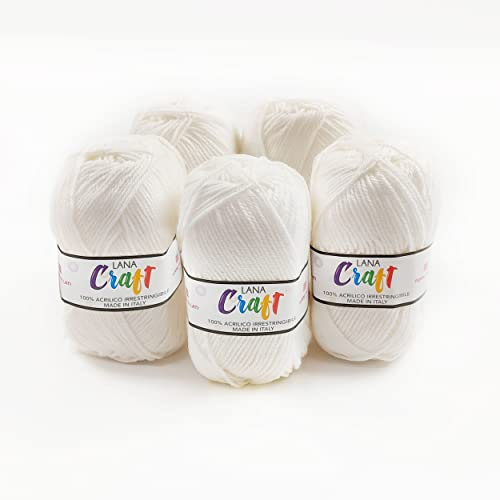Panini Tessuti, 5 Gomitoli Lana Craft - Made in Italy - Disponibile più colori per lavori ai ferri n 3.5 e 4-50g 133 m - Fai da te, Filati, Lana