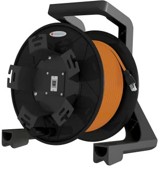 AIXONTEC 90 m Netzwerk Kabeltrommel CABELReel RJ45 Stecker zu RJ-45 Buchse 10 Gigabit LAN Kabel Netzwerkkabel 10000 Mbit Ethernet Cat.7 S FTP Datenkabel