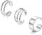 ORAZIO 3 Stk Ear Cuff für Damen 925 Sterling Silber Manschetten Ohrringe Set Earcuff Fake Ohrringe Ohne Ohrloch 14 Karat Vergoldete Nicht Durchdringende Helix Knorpel Manschette Ohrringe für Frauen