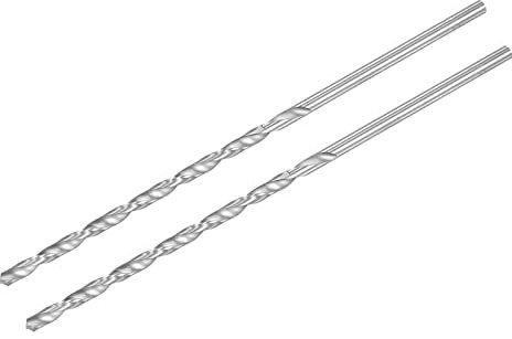 sourcing map HSS Haute Vitesse Acier Extra Long Hélicoïdal Foret Pointes 4.2mm Forage Diamètre 160mm Longueur 2 Pcs