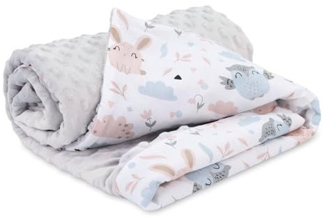 Babydecke Kuscheldecke Baby Decke Ganzjahresdecke mit Plüschstoff 75x100 cm - Kinderdecke Kinderwagen Blanket Babydecken Kinderwagendecke und Erstausstattung für Neugeborene und Kinder Oeko-Tex