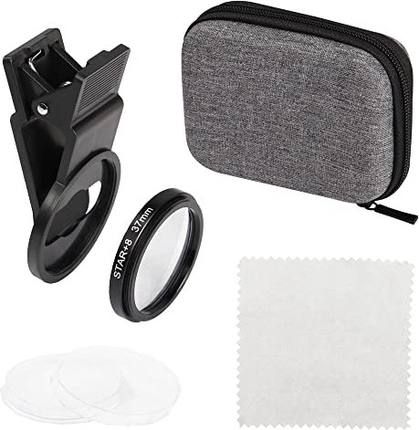 Kit obiettivo fotocamera telefono filtro stella YACSEJAO 37 mm filtro stella vetro ottico 8 punti kit filtro obiettivo Starburst con custodia protettiva per filtro e altri accessori