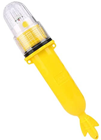 perfk Boat Navigation Light Buoys Battery Operated Float Waterproof Utility LED Lights for Kayak Yacht ing Boats Pontoon Attract Lamp, Yellow
