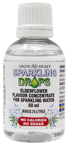 Aromhuset ElderFlower Flavour for Sparkling Water 50ml – Zero Sugar, Low Calorie & No Preservatives – Makes 25 Litres – Just Add 2ml to 1 Litre Sparkling Water