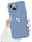 Newseego Compatible for iPhone 14 Plus Case(6.7), Cute Girls Women Love-Heart Shape Pattern Silicone Case Shockproof Slim Soft TPU Back Cover Protective Bumper Phone Case for iPhone 14 Plus-Grey