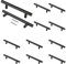 Cjueiom 12 Pack Matt Black Cupboard Handles 76mm Hole Center T Bar Handles, Stainless Steel Drawer Long Wardrobe Door Pulls, 127mm Length Kitchen Cabinet for Bedroom