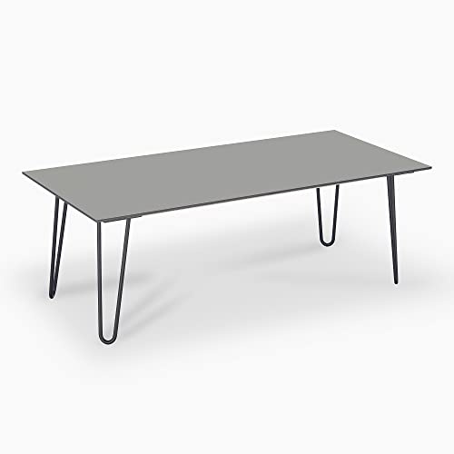 janEven FlairLine Couchtisch Beistelltisch – Design Sofatisch modern, Wohnzimmer Tisch Hairpin skandinavisch, Made in Gemany (Lichtgrau, 55 x 120 cm)
