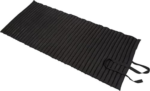 Handelsturm Futon Matte rollbar, ca. 200 x 100 x 5 cm – 100% Kapok-Füllung mit Baumwoll-Bezug – Gästematratze, Yogamatte & Meditationsunterlage – Schwarz