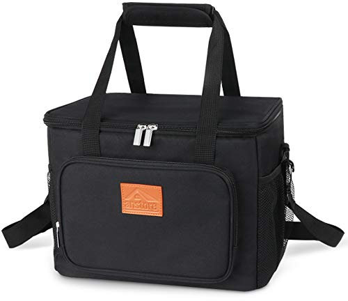 Hengsong 15L/24L Kleine Kühltasche, Auslaufsicher & Wasserdicht Kühltasche, Lunchtasche Kühltasche Faltbar, Kühlbox Auto für unterwegs, Camping, Lebensmitteltransport, Kühltaschen Schwarz