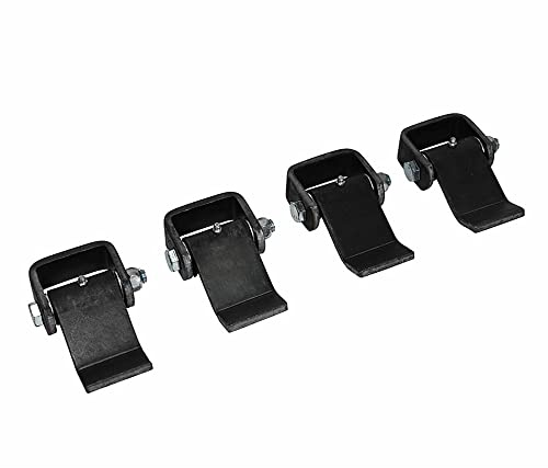 Mytee Products 4 Pack Steel Dump Trailer Hinges - Strap Style Short Leaf, Black Heavy Duty Weld On Greaseable Dump Trailer Door Gate Hinge - Allows Smooth Inward & Outward Door Opening