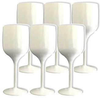 SPARKLERS CLUB Lot de 6 Verres à Vin Sauvignon couleur Blanc 30cl - Incassable - MADE IN FRANCE - LIVRAISON 24/48H