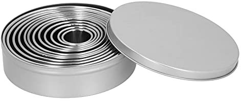 Molde Corte Circular, Cortadore Galleta Troquel Redondo Perforación Hueco Círculo Forma Juego Decoración Fondant Pastele Rosquilla Donut Pastel Cocina Emplatar Alimento Diferente Tamaño Caja Masa