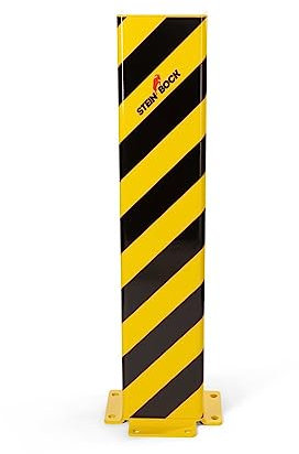 Steinbock Abweiserecke | U-Form | HxBxT 800 x 160 x 160 mm | 6 mm Stahlblech | dreiseitiger Anfahrschutz aus Metall in Signalfarben | Schutz vor Anfahr- und Stoßschäden | Rammschutz U-Profil