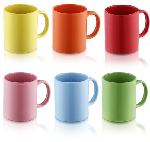 Evanda Coffee Mug Sets 6 Pieces, 350ml Stoneware Cups for Coffee, Tea, and Mulled Drinks, Espresso, Wide Tea Coffee, Hot Chocolate, Dishwasher Safe