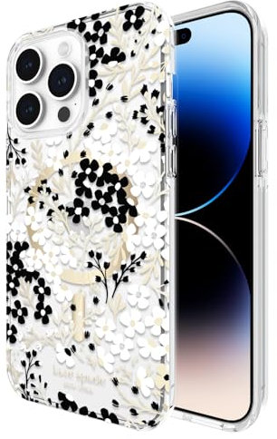 kate spade new york iPhone 14 Pro Max Case, Compatible with MagSafe - Multi Floral Black and White