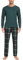 Vlazom Herren Pyjama Set Lang Zweiteiliger Schlafanzug Herren Kariert Flanell Hose und einfärbiger T-Shirt（S,Stil D-Dunkel Grün）