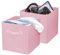 Zuihug Lot de 2 cubes de rangement pliables de 26,7 cm, bacs de rangement pliables en tissu pour organisation, bacs de rangement durables pour placard, étagères, bureaux (rose)
